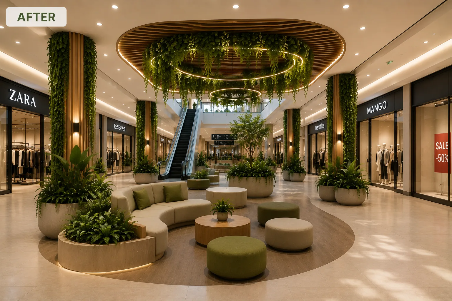 Conceptual Botaqo vision for a biophilic shopping mall