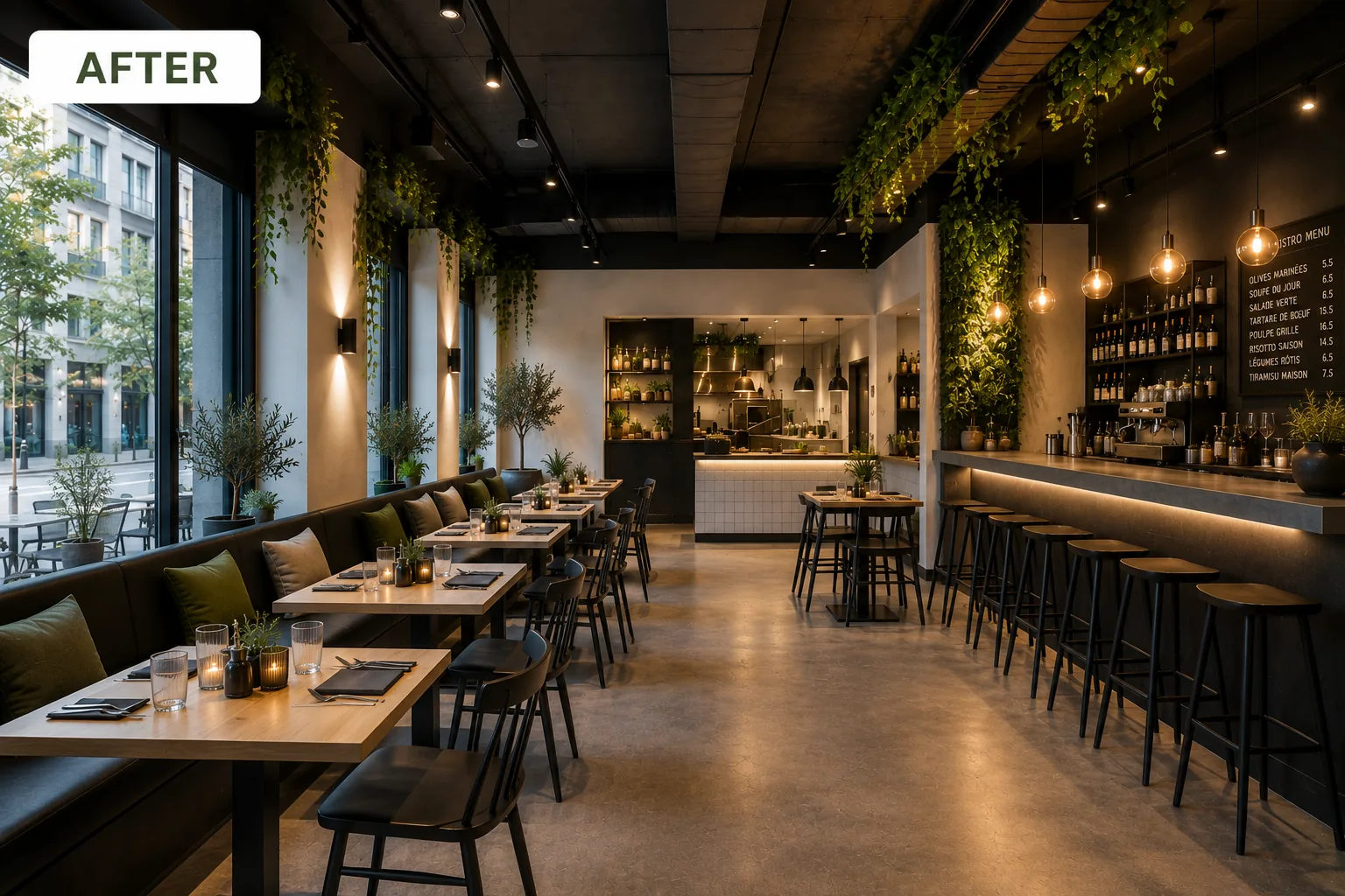 Conceptual Botaqo vision for a biophilic restaurant
